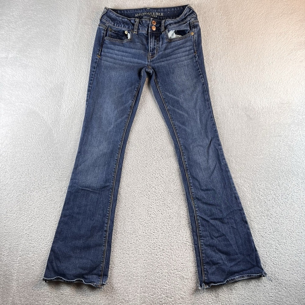 American Eagle Artist Stretch Jeans Women's Size  2 Reg Dark Wash Boho